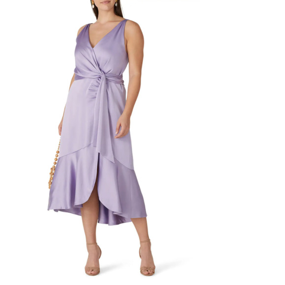Elegant Lavender Midi Dress - Picture 12 of 14